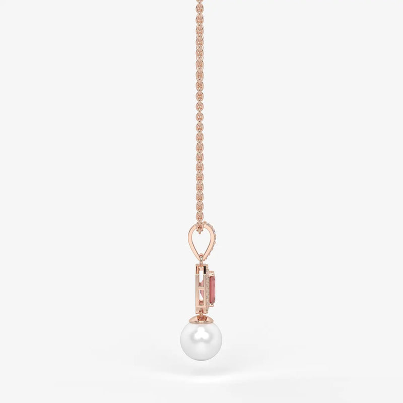 Scarlet Regent Pearl Drop Necklace