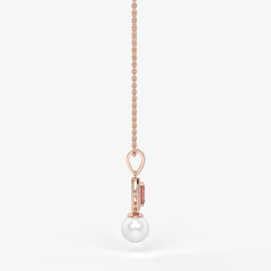 Scarlet Regent Pearl Drop Necklace