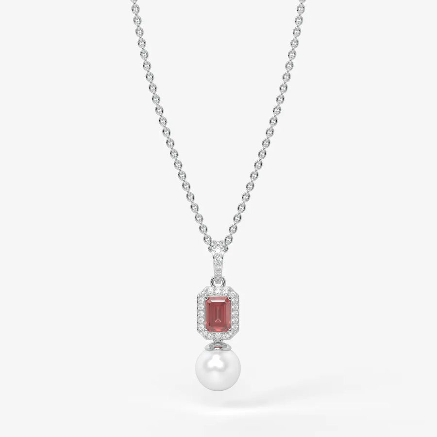 Scarlet Regent Pearl Drop Necklace