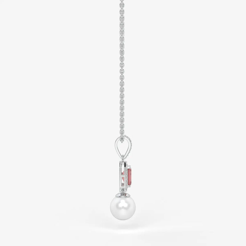 Scarlet Regent Pearl Drop Necklace