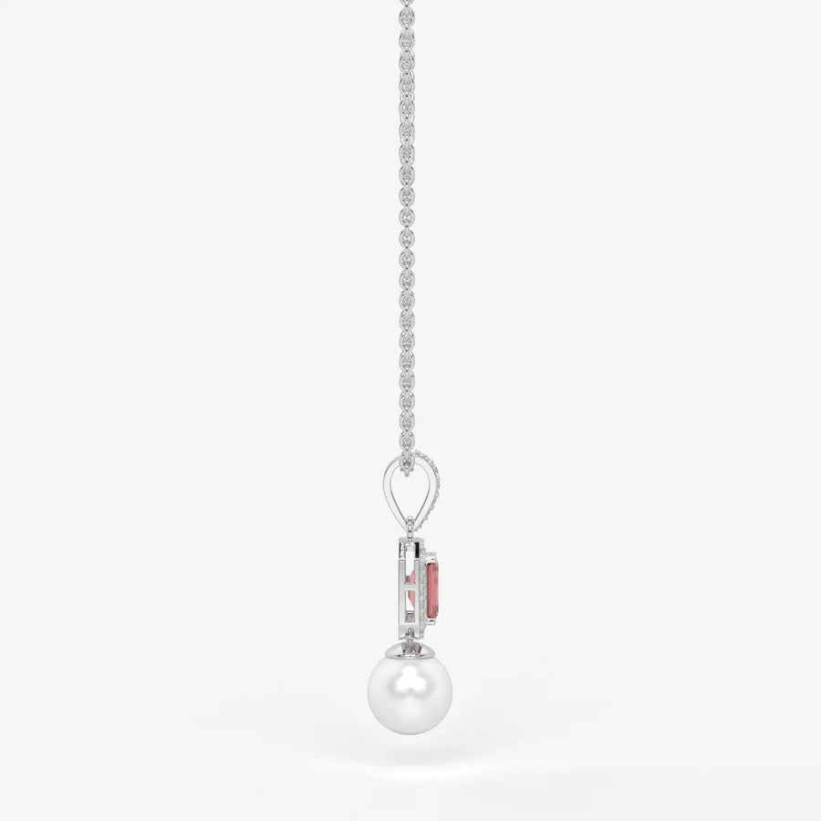Scarlet Regent Pearl Drop Necklace