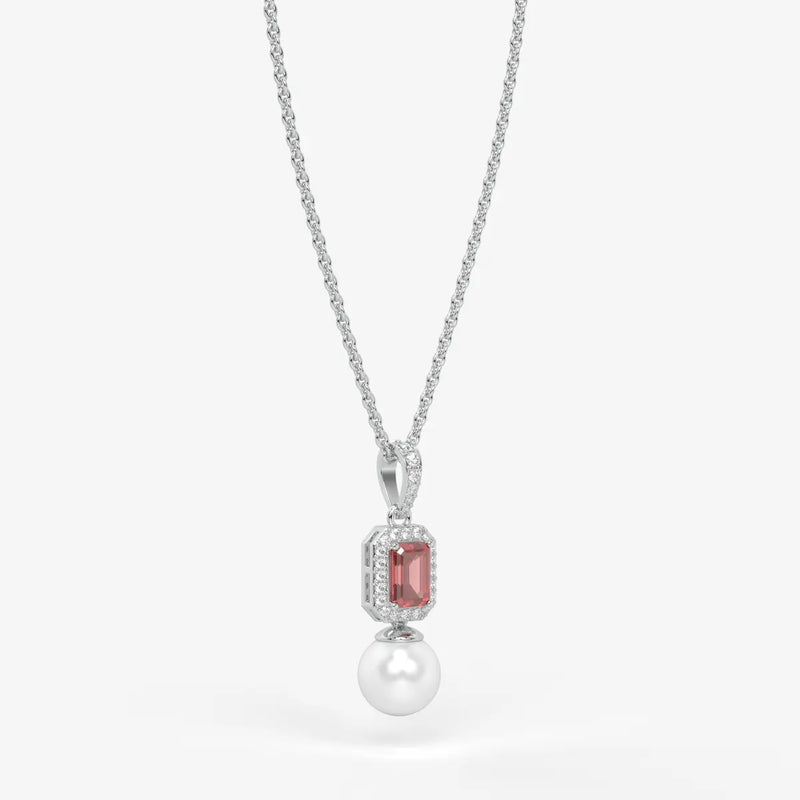Scarlet Regent Pearl Drop Necklace