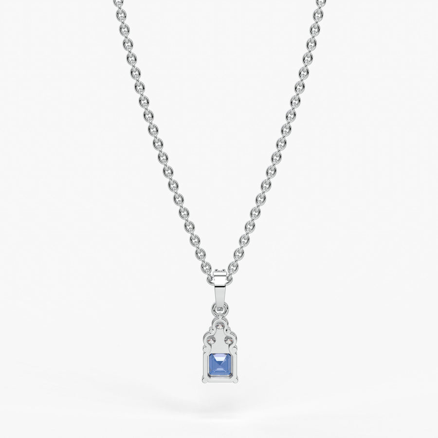 Azureth Emerald Blue Drop Diamond Pendant