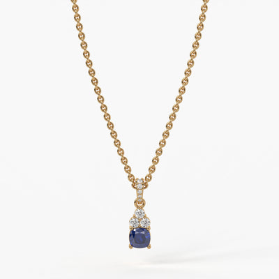 Noirielle Cushion Blue Gem Diamond Pendant