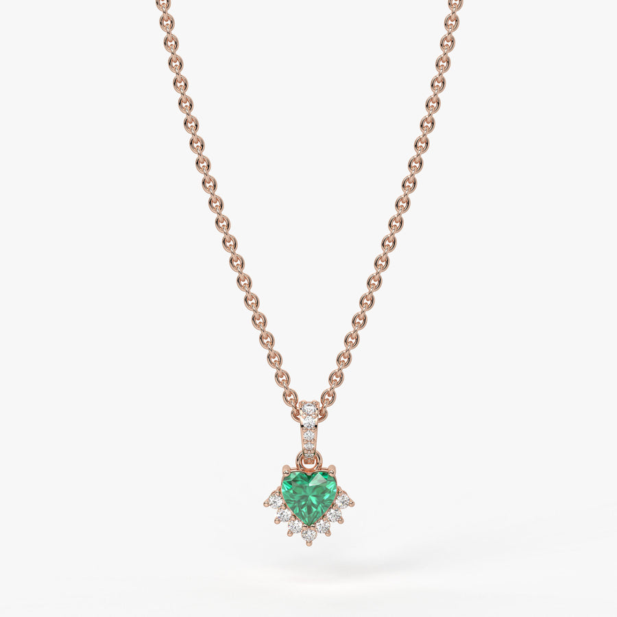 Esmiora Heart-Cut Green Pendant