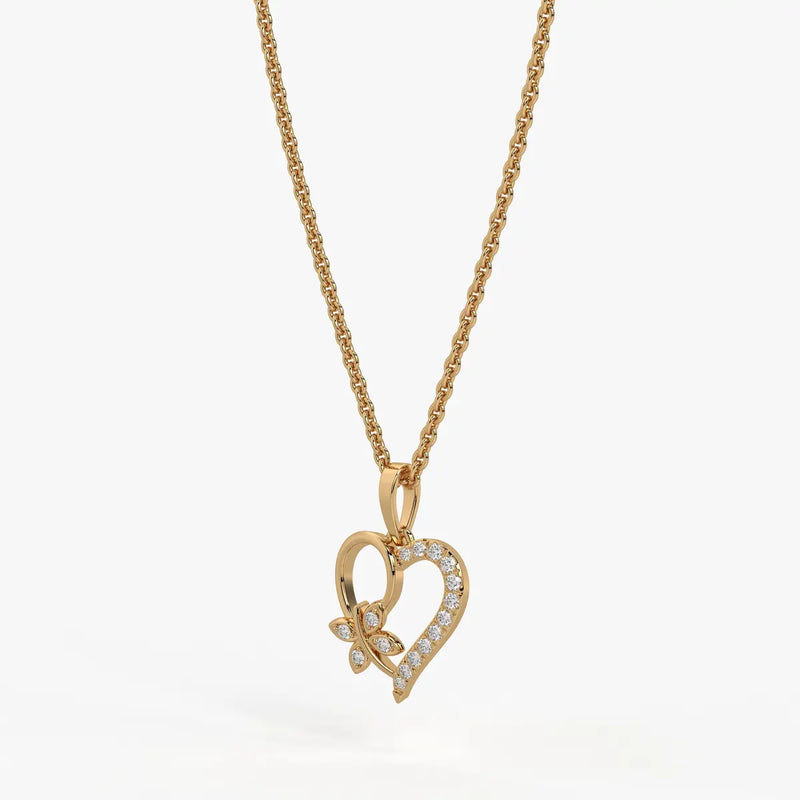 Fiora Vine Heart Diamond Pendant