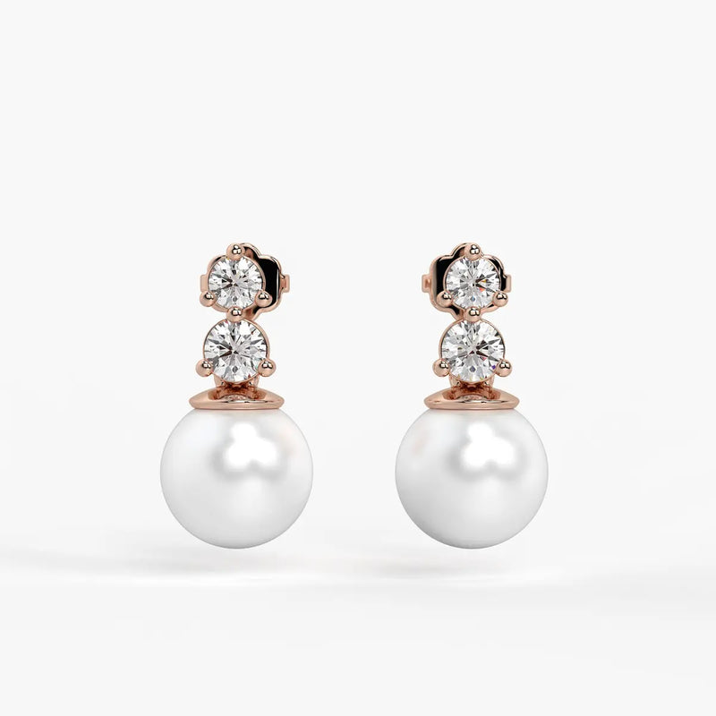 Classic Pearl Drop Stud Earrings