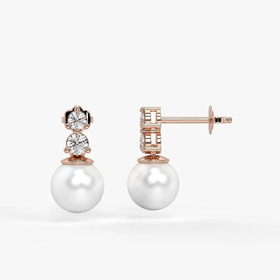 Classic Pearl Drop Stud Earrings