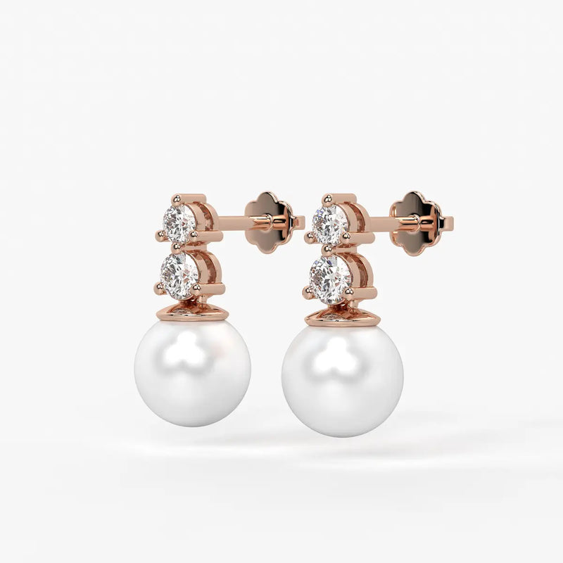 Classic Pearl Drop Stud Earrings