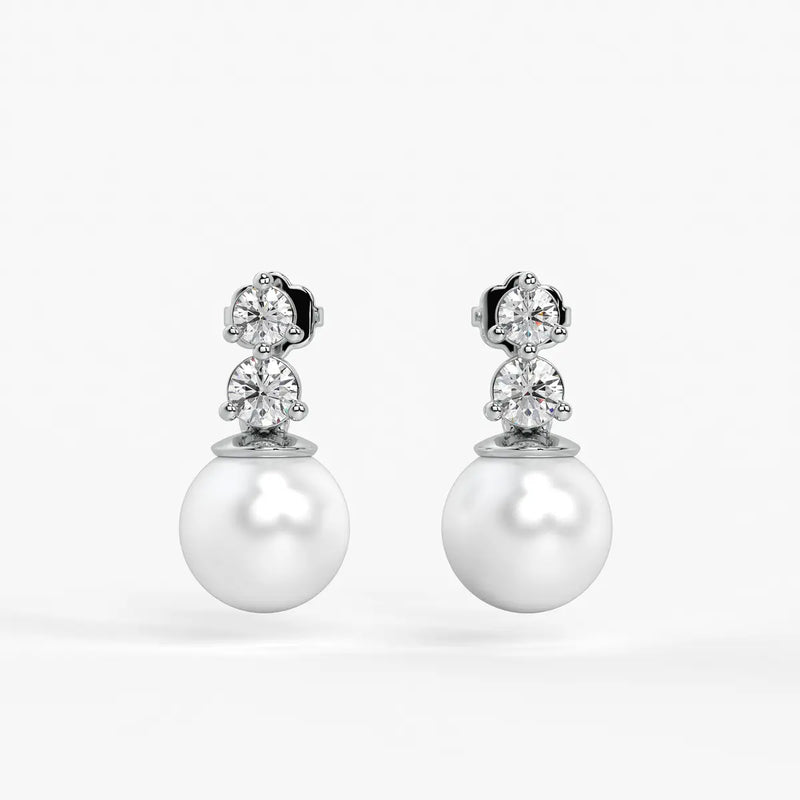 Classic Pearl Drop Stud Earrings