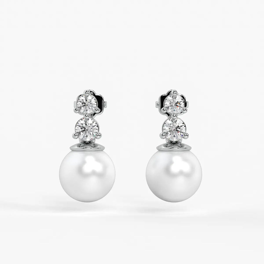 Classic Pearl Drop Stud Earrings