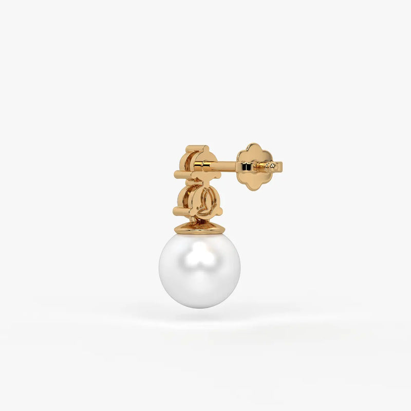 Classic Pearl Drop Stud Earrings