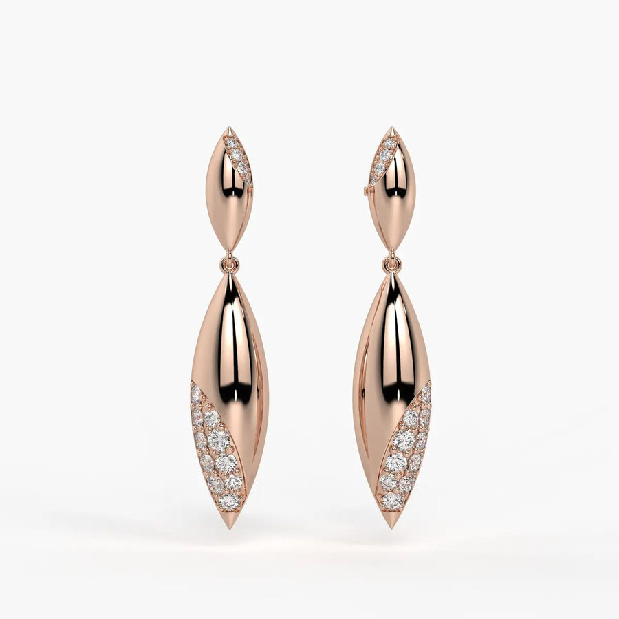 Leaf Twist Dangle Earrings