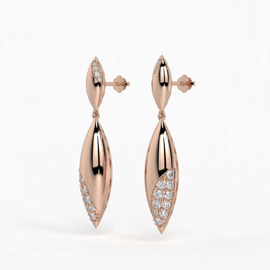 Leaf Twist Dangle Earrings