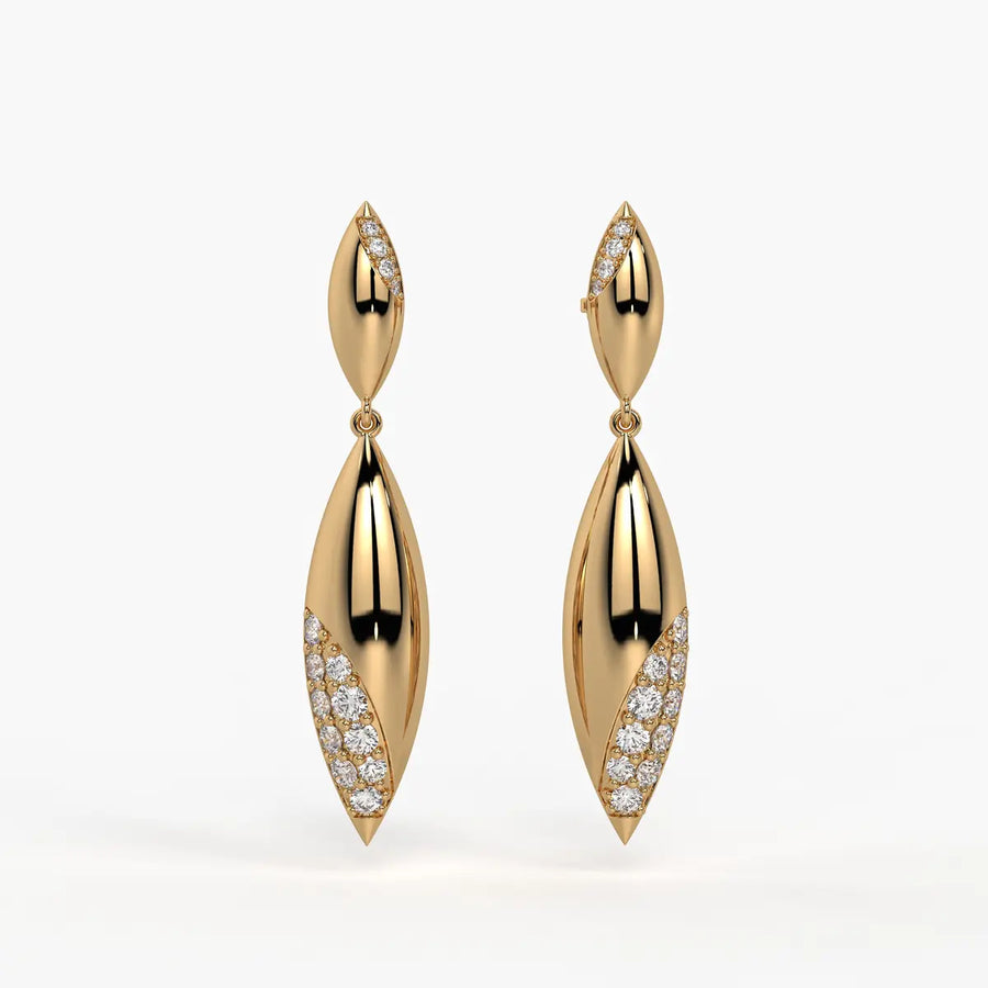 Leaf Twist Dangle Earrings