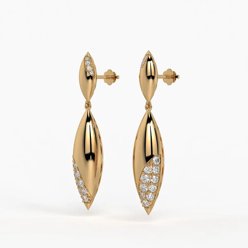 Leaf Twist Dangle Earrings