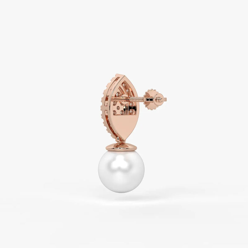 Marquise Cluster Pearl Drop Earrings