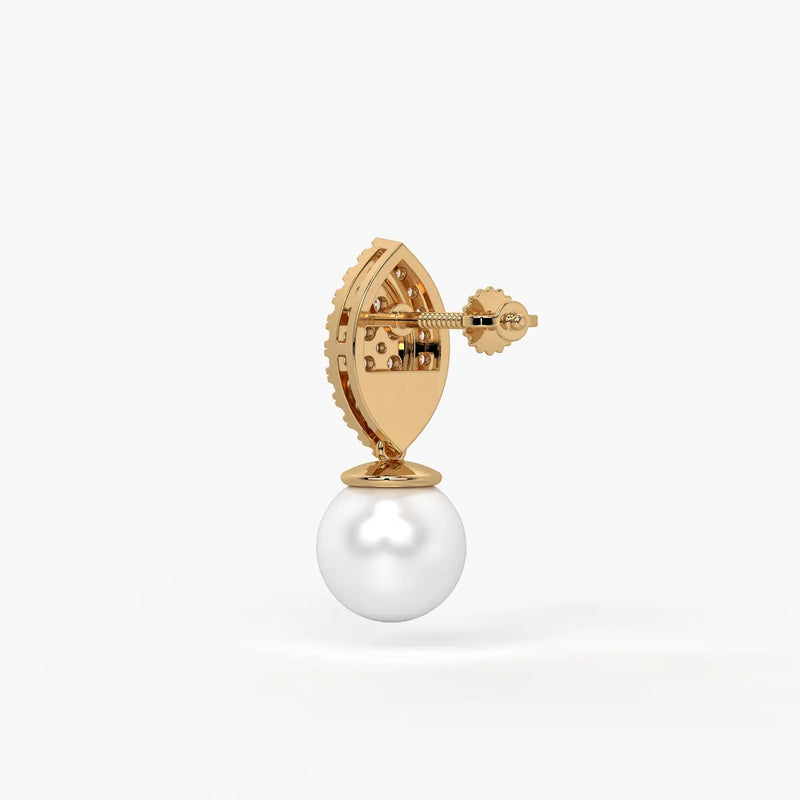 Marquise Cluster Pearl Drop Earrings