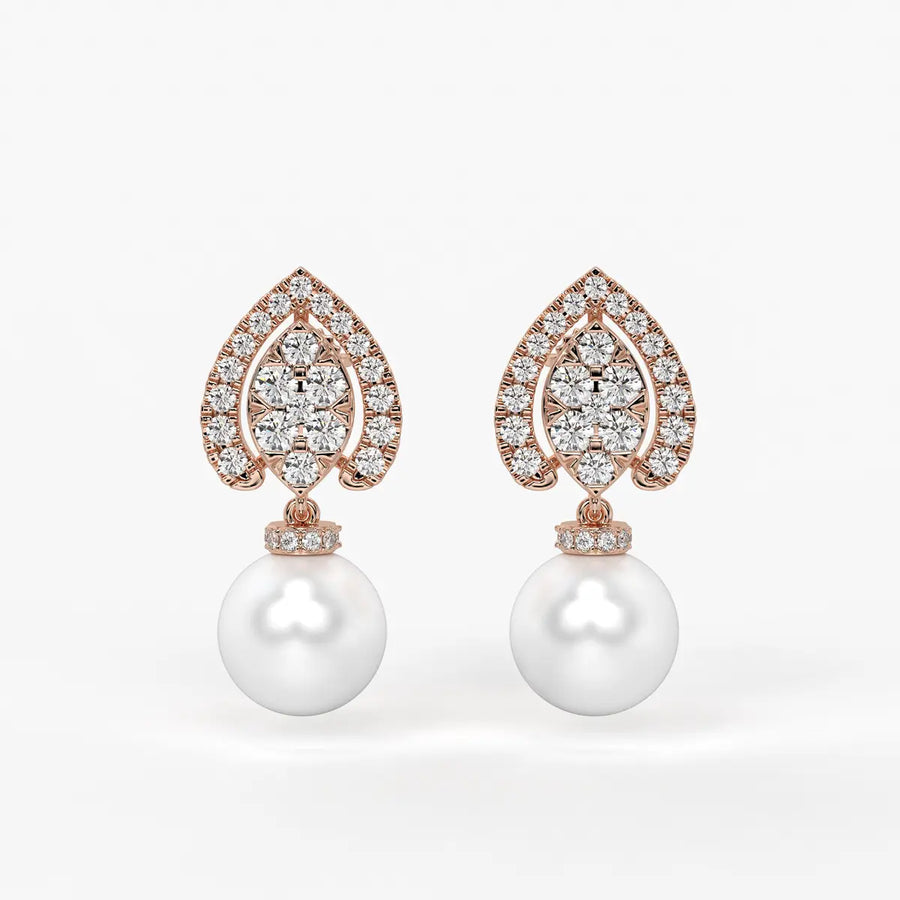 Teardrop Halo Pearl Drop Earrings