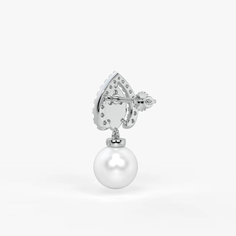 Teardrop Halo Pearl Drop Earrings
