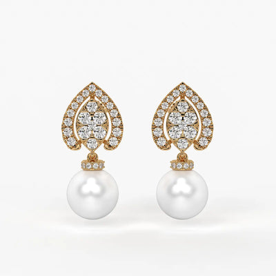 Teardrop Halo Pearl Drop Earrings