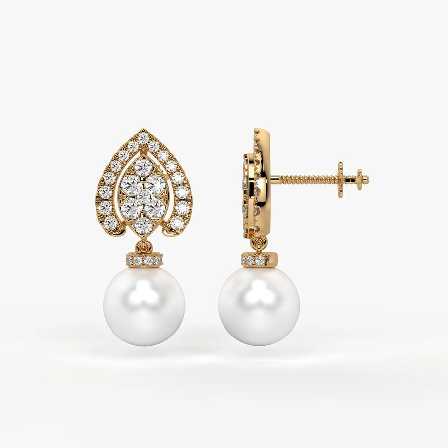 Teardrop Halo Pearl Drop Earrings