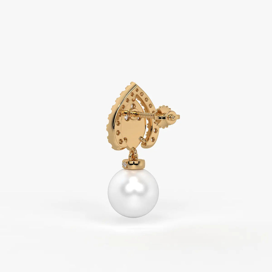 Teardrop Halo Pearl Drop Earrings