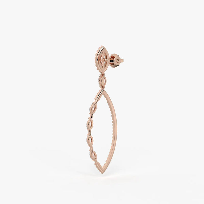 Marquise Halo Dangle Earrings
