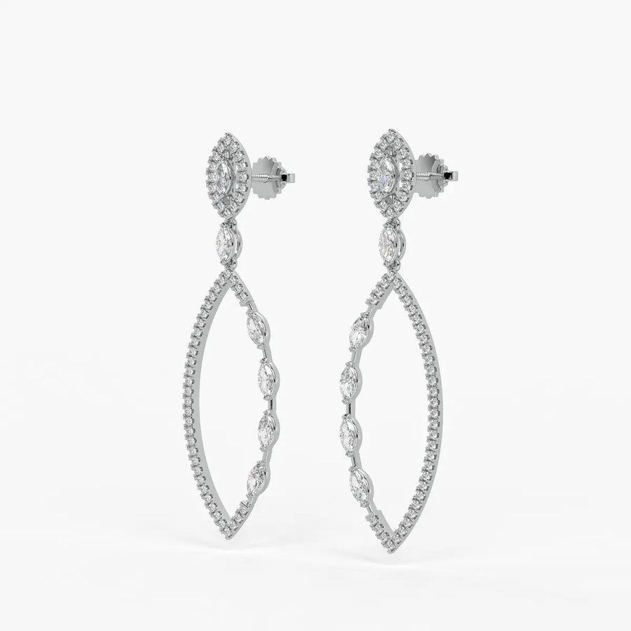 Marquise Halo Dangle Earrings
