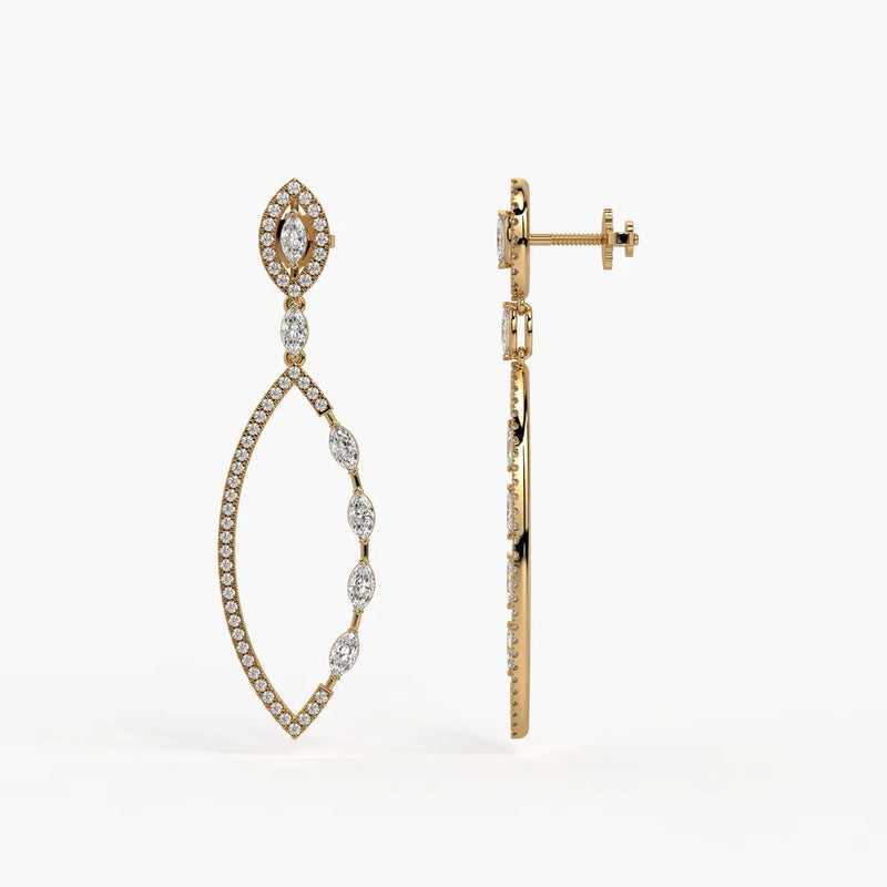Marquise Halo Dangle Earrings