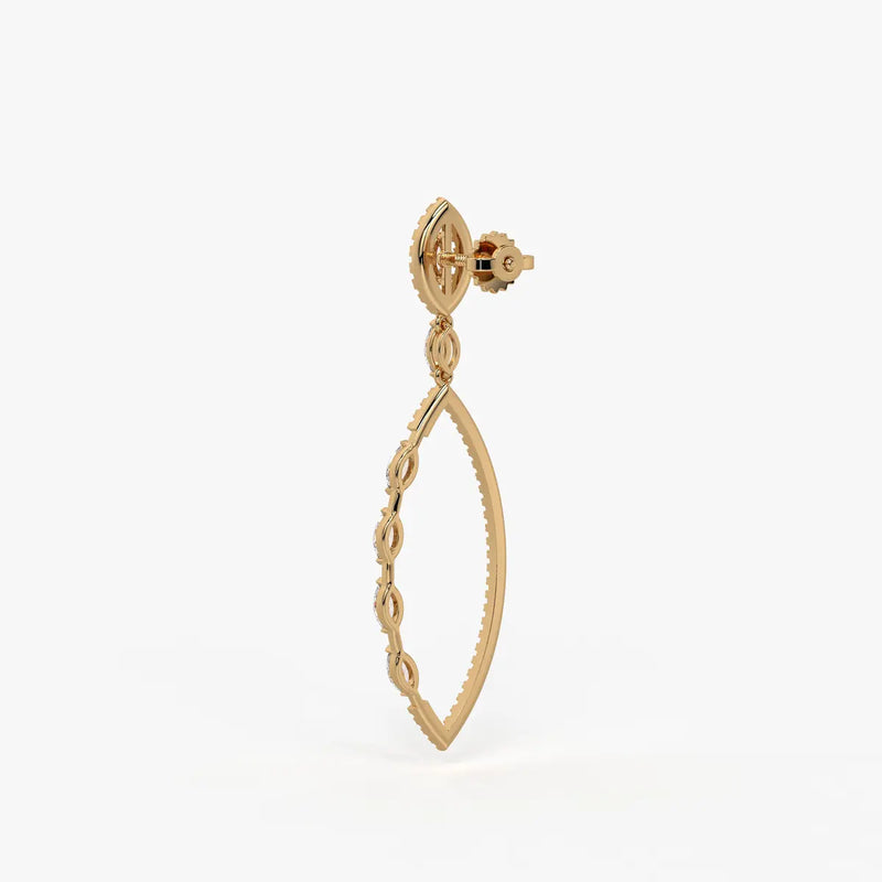 Marquise Halo Dangle Earrings