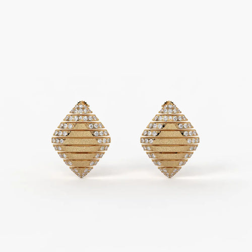 Velora Ribbed Teardrop Stud Earrings