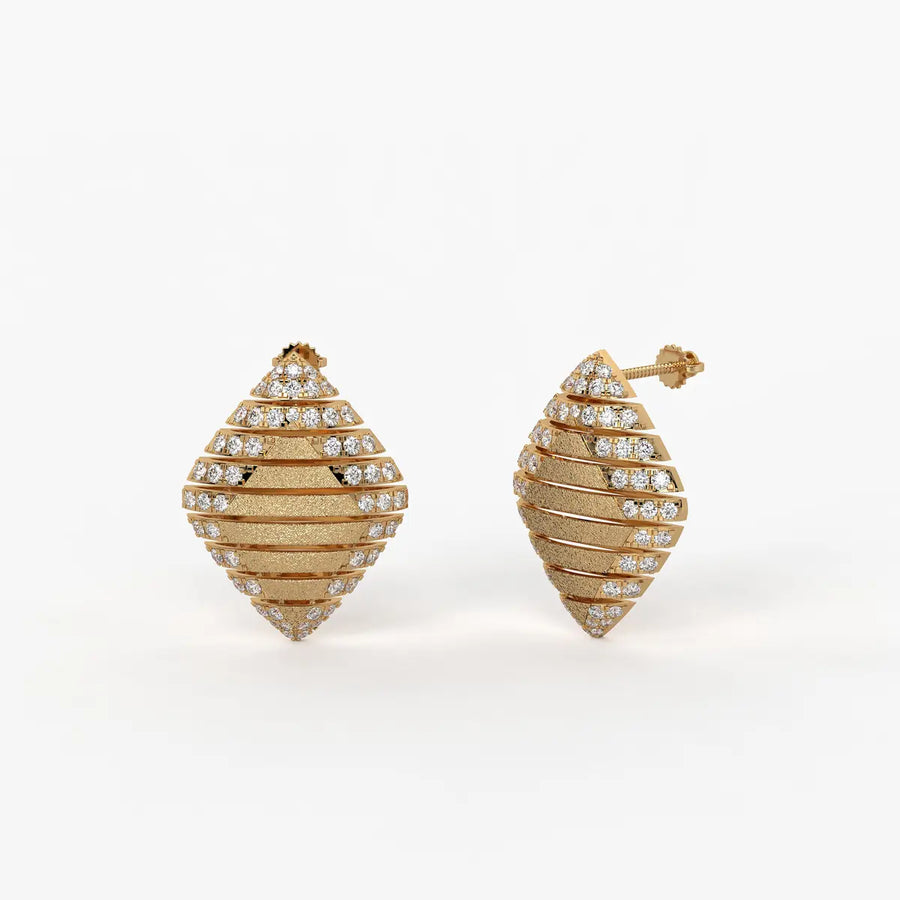 Velora Ribbed Teardrop Stud Earrings