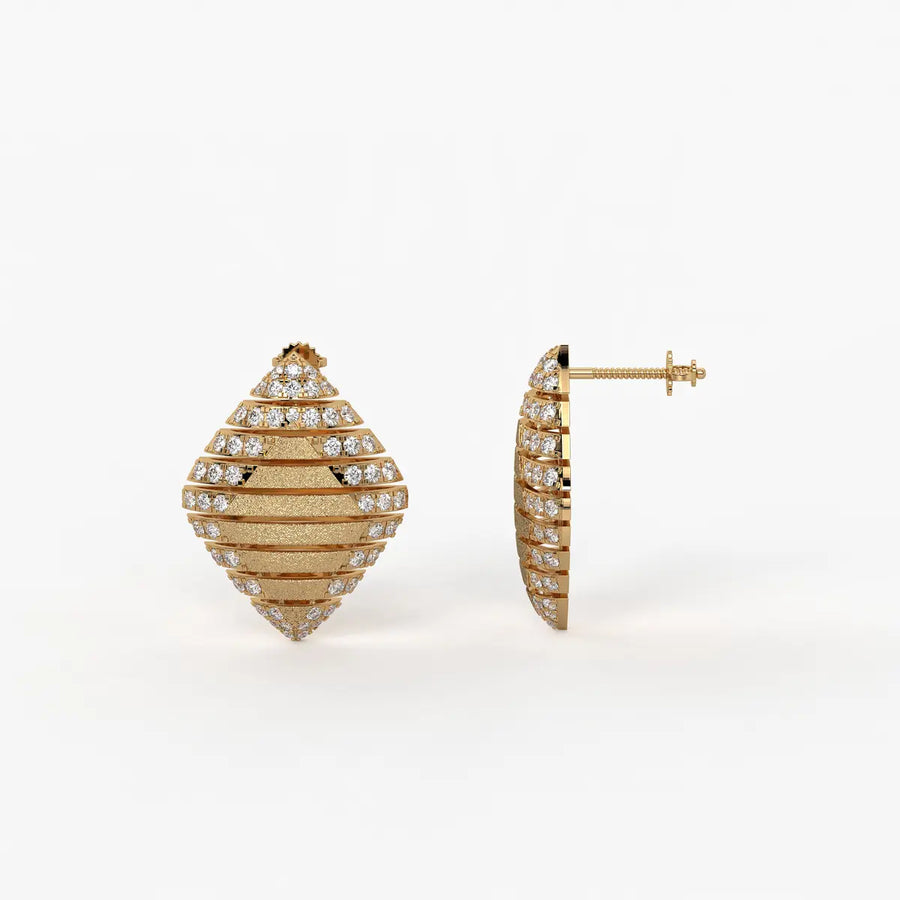 Velora Ribbed Teardrop Stud Earrings