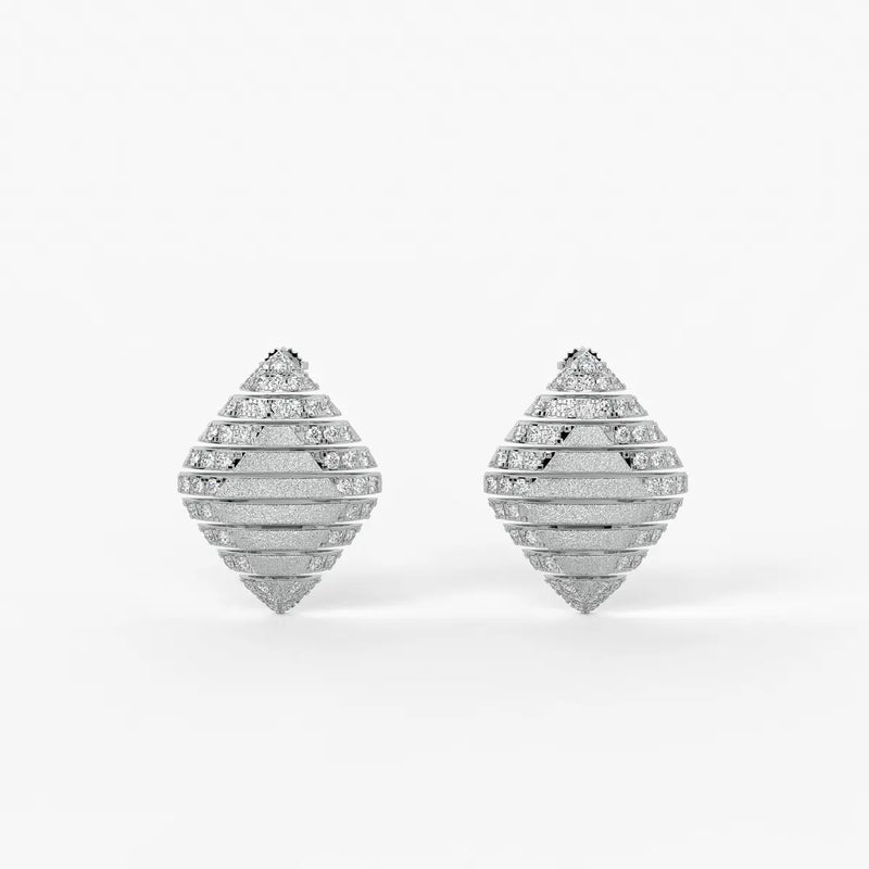 Velora Ribbed Teardrop Stud Earrings