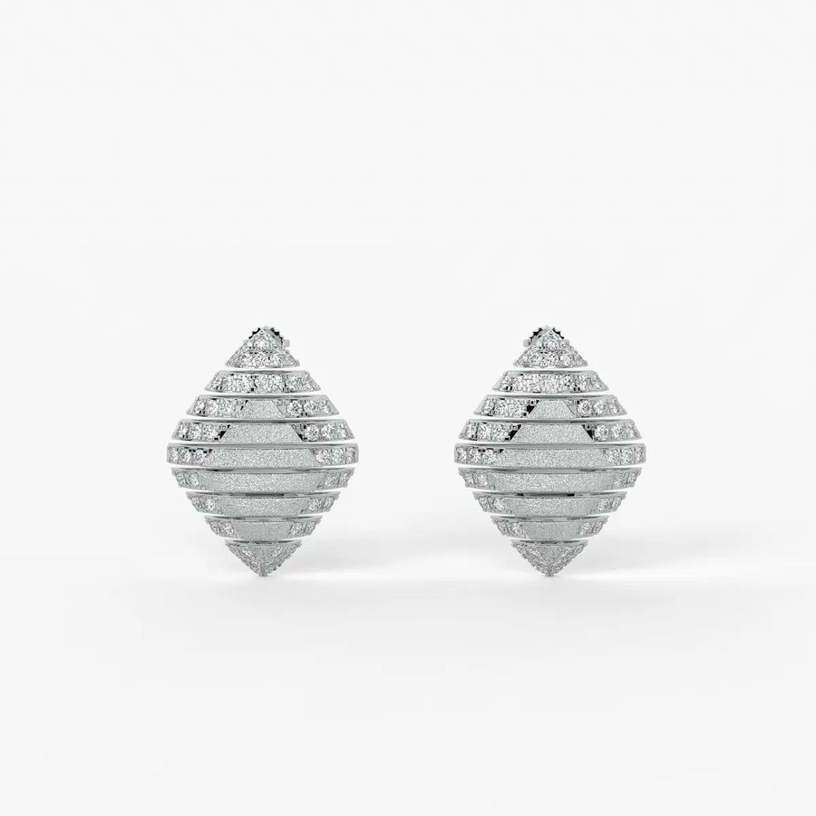 Velora Ribbed Teardrop Stud Earrings