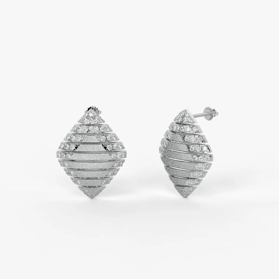 Velora Ribbed Teardrop Stud Earrings