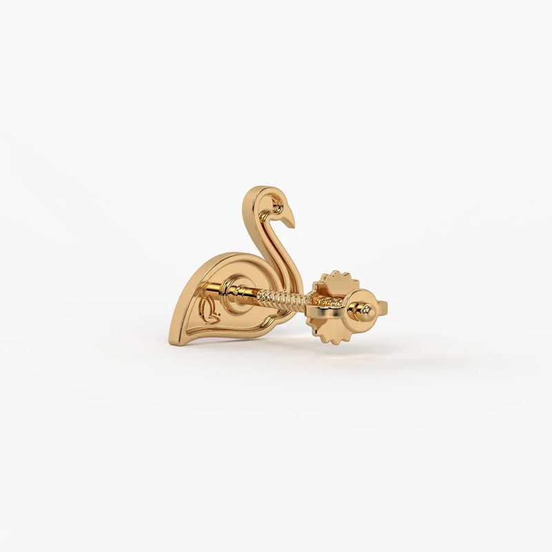 Blush Swan Flamingo Charm Earrings