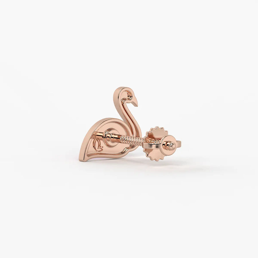Blush Swan Flamingo Charm Earrings