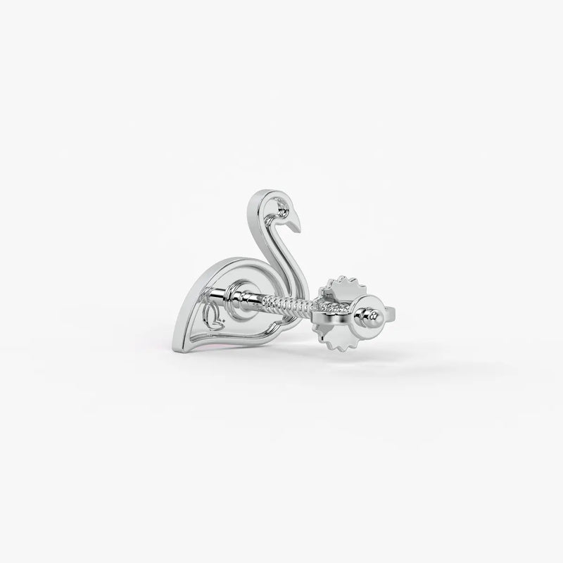 Blush Swan Flamingo Charm Earrings