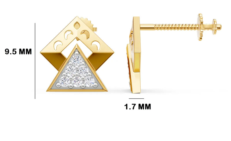 Pyramid Lattice Diamond Drop Earrings
