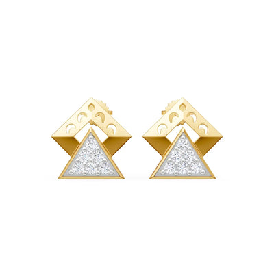 Pyramid Lattice Diamond Drop Earrings