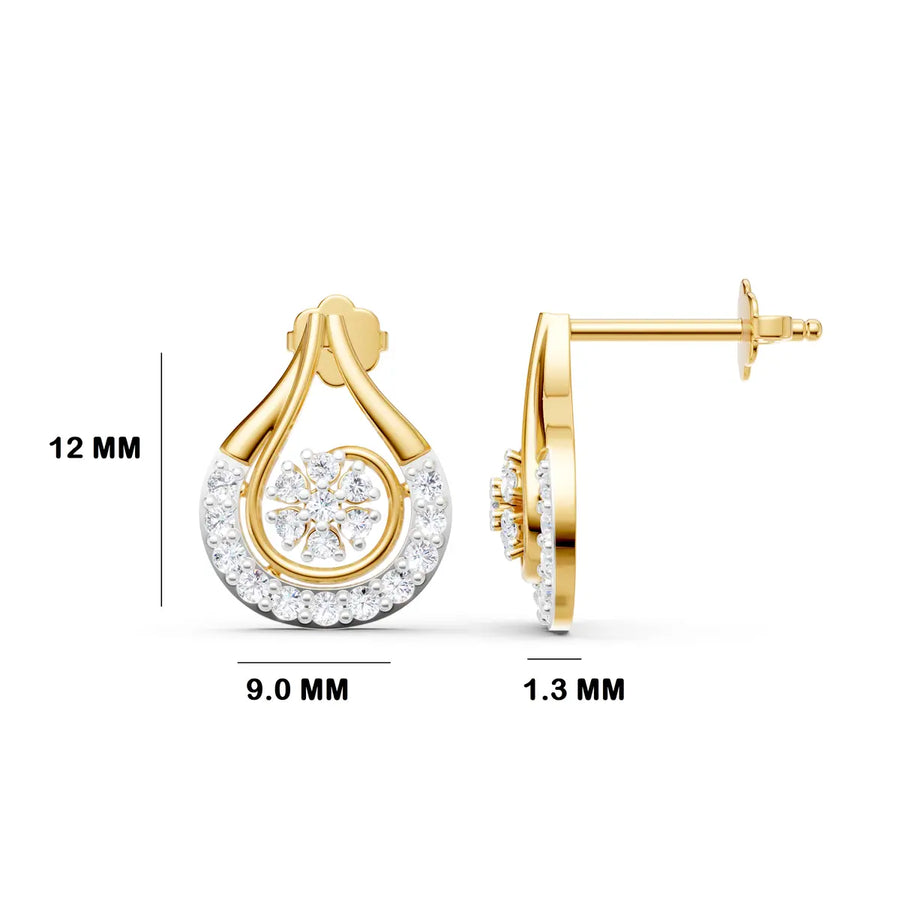 Solstice Whirl Floral Diamond Drop Earrings
