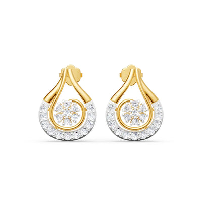Solstice Whirl Floral Diamond Drop Earrings