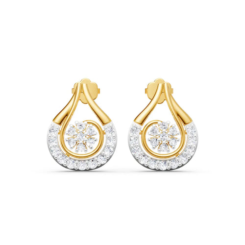 Solstice Whirl Floral Diamond Drop Earrings