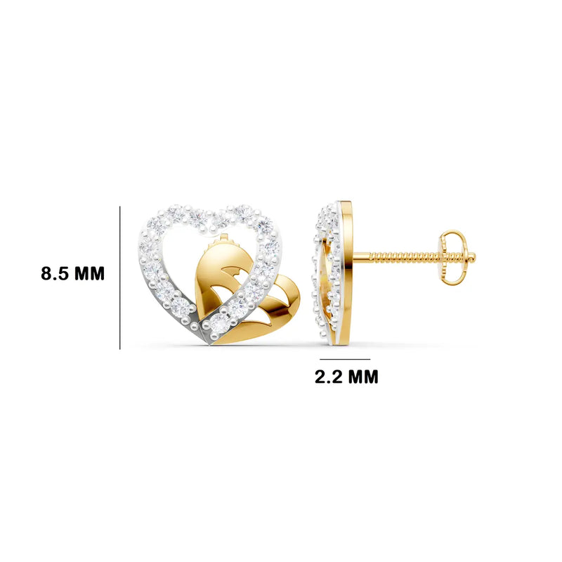 Caelia Dual Heart Diamond Earrings