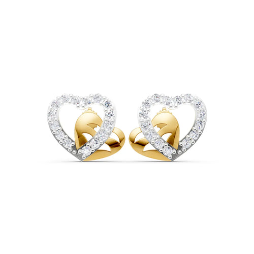 Caelia Dual Heart Diamond Earrings