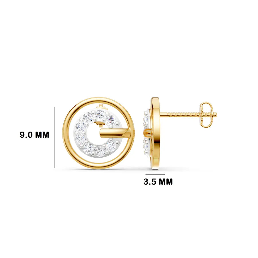 Orbital Letter G Diamond Earrings