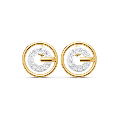 Orbital Letter G Diamond Earrings