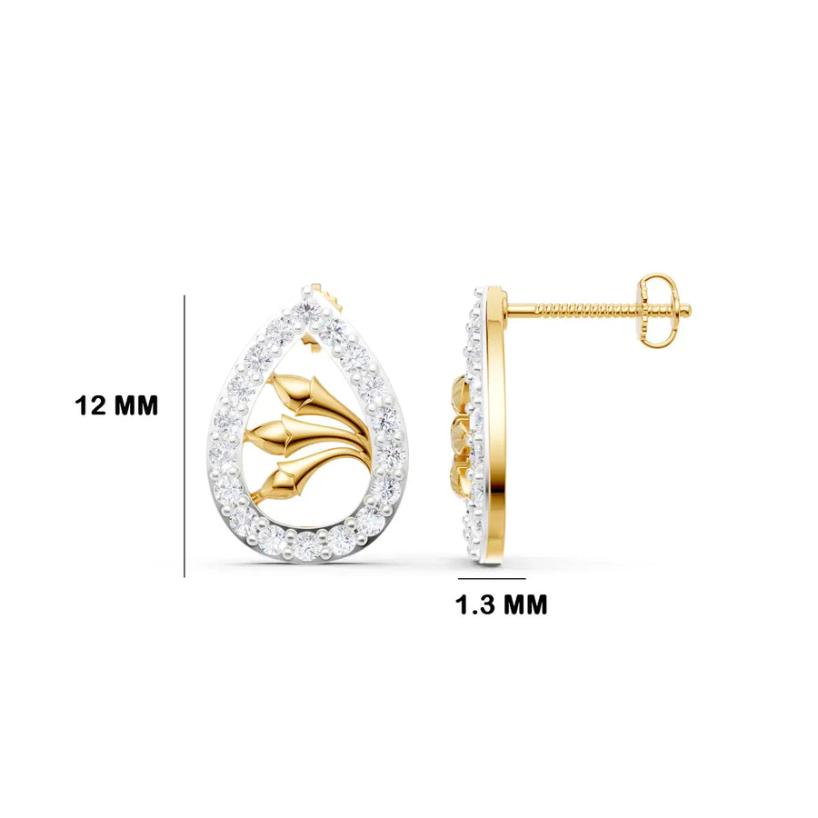 Calla Lily Teardrop Diamond Earrings